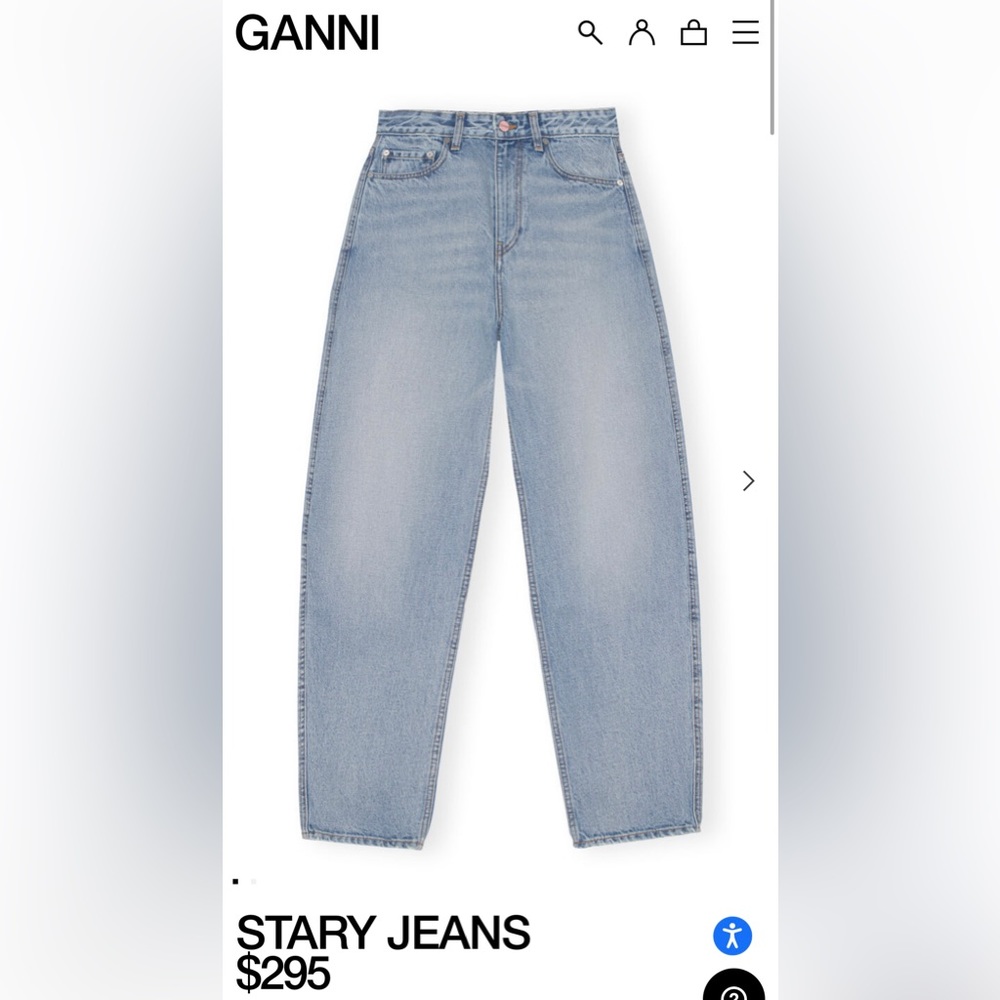 Ganni Washed Indigo Baggy Jeans